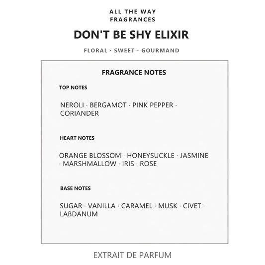 Νότες αρώματος Don't Be Shy Elixir – άρωμα τύπου Love, Don’t Be Shy Kilian Paris