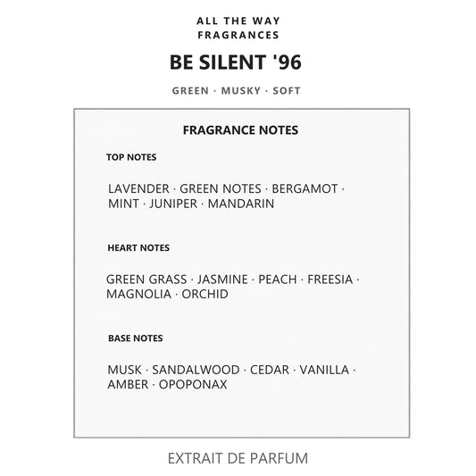 Νότες αρώματος Be Silent '96 – άρωμα τύπου CK Be Calvin Klein