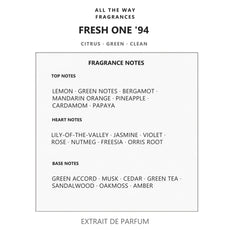 Νότες αρώματος Fresh One '94 – άρωμα τύπου CK One Calvin Klein