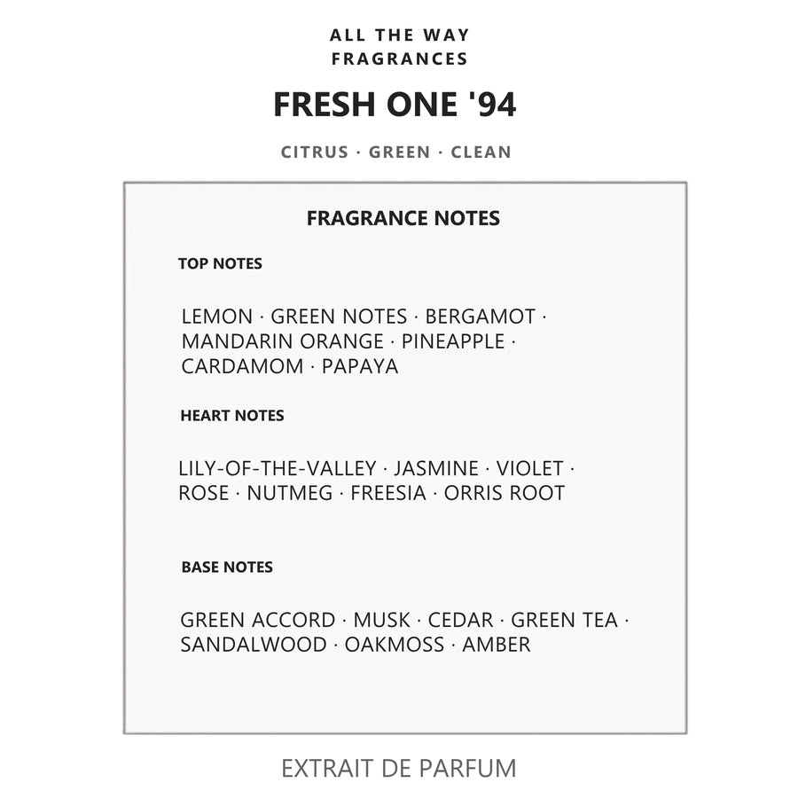 Νότες αρώματος Fresh One '94 – άρωμα τύπου CK One Calvin Klein