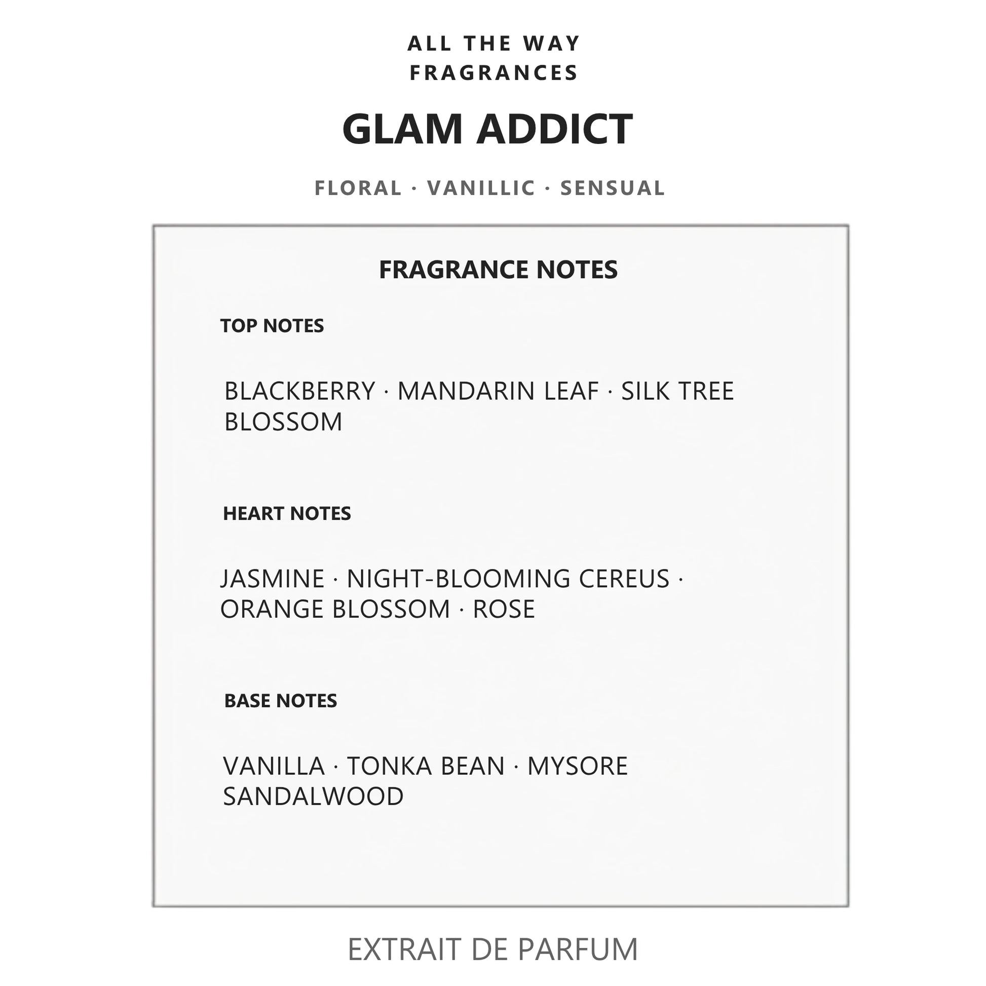 Νότες αρώματος Glam Addict – άρωμα τύπου Dior Addict Dior