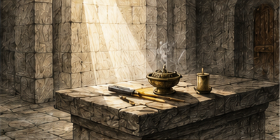 Incense on Stone — έγχρωμο σκηνικό και ατμόσφαιρα αρώματος
