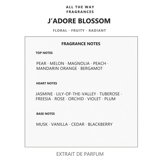 Νότες αρώματος J’Adore Blossom – άρωμα τύπου J’adore Dior
