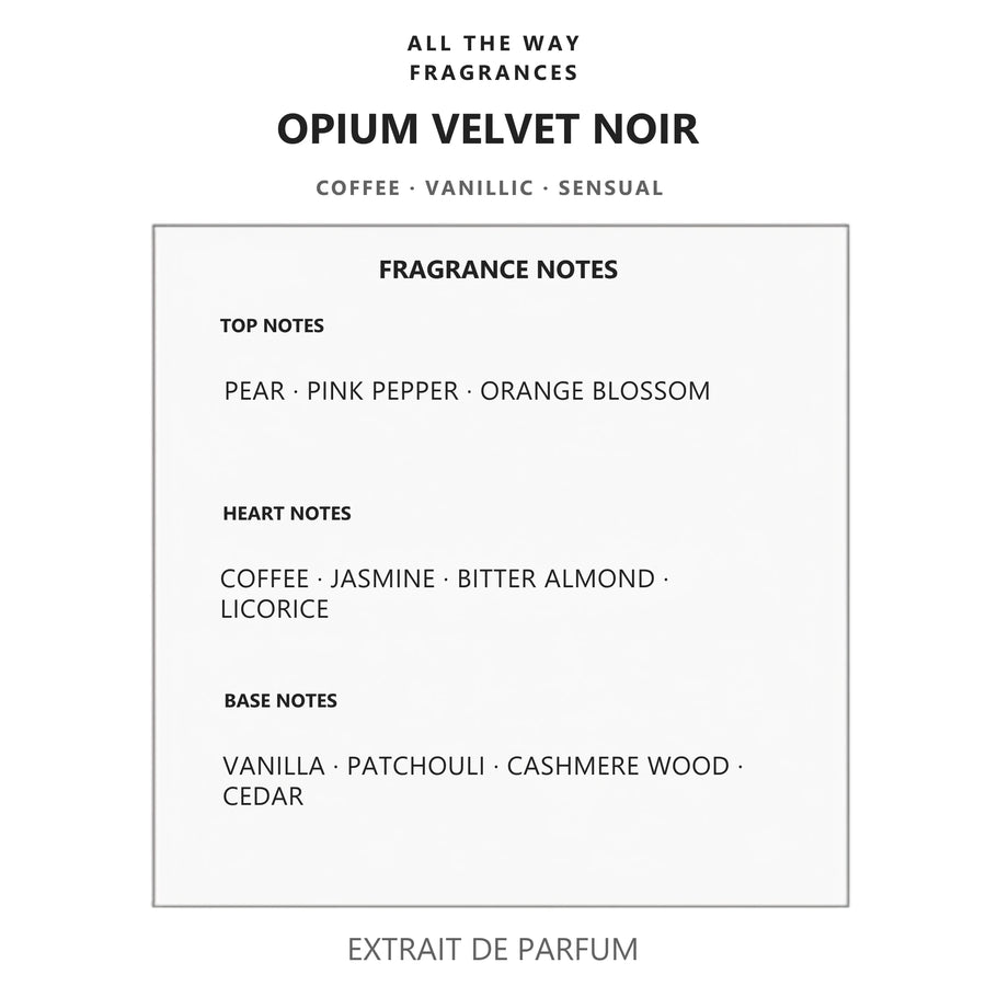 Νότες αρώματος Opium Velvet Noir – άρωμα τύπου Black Opium Yves Saint Laurent