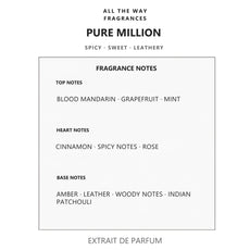 Νότες αρώματος Pure Million – άρωμα τύπου 1 Million Rabanne
