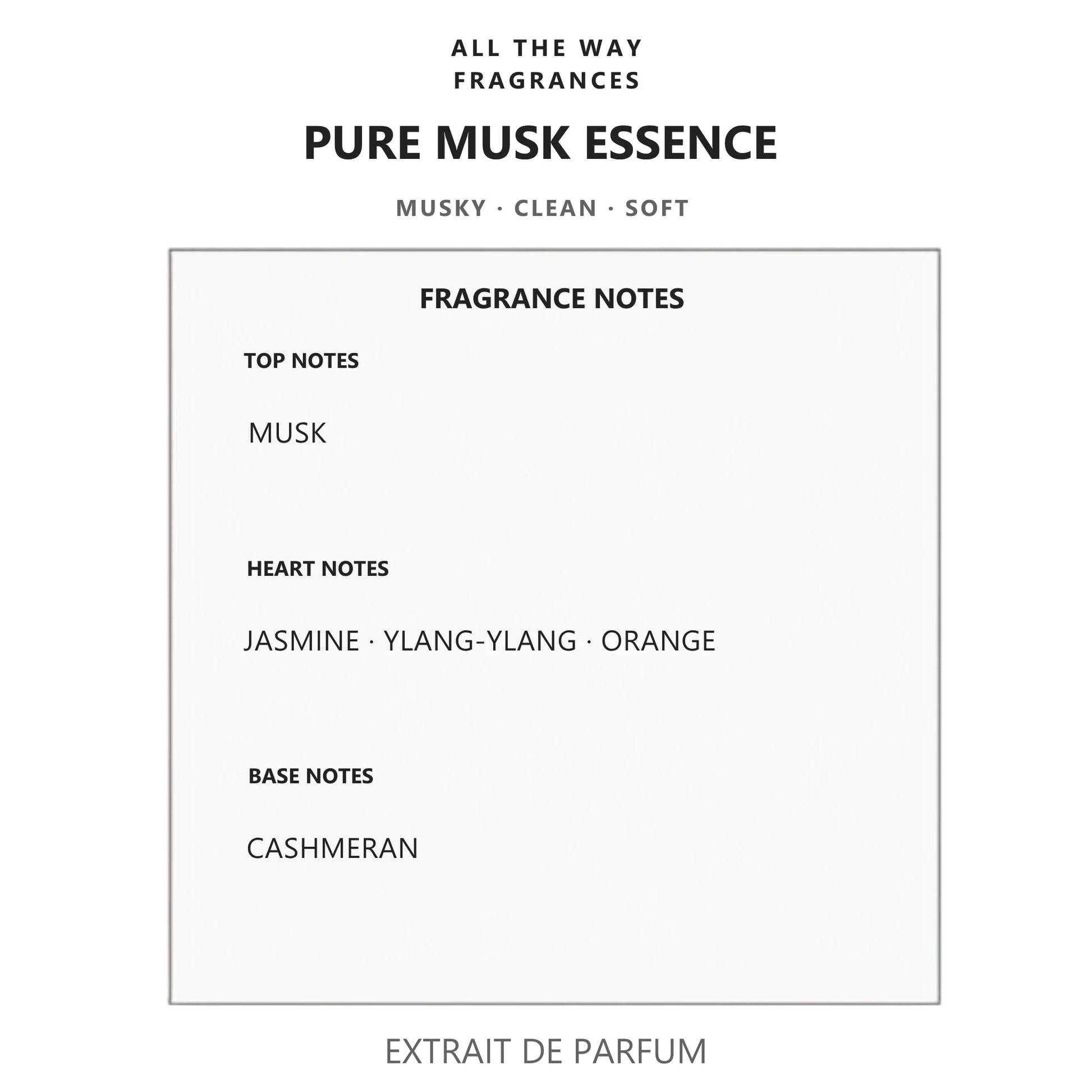 Νότες αρώματος Pure Musk Essence – άρωμα τύπου Pure Musc for Her Narciso Rodriguez