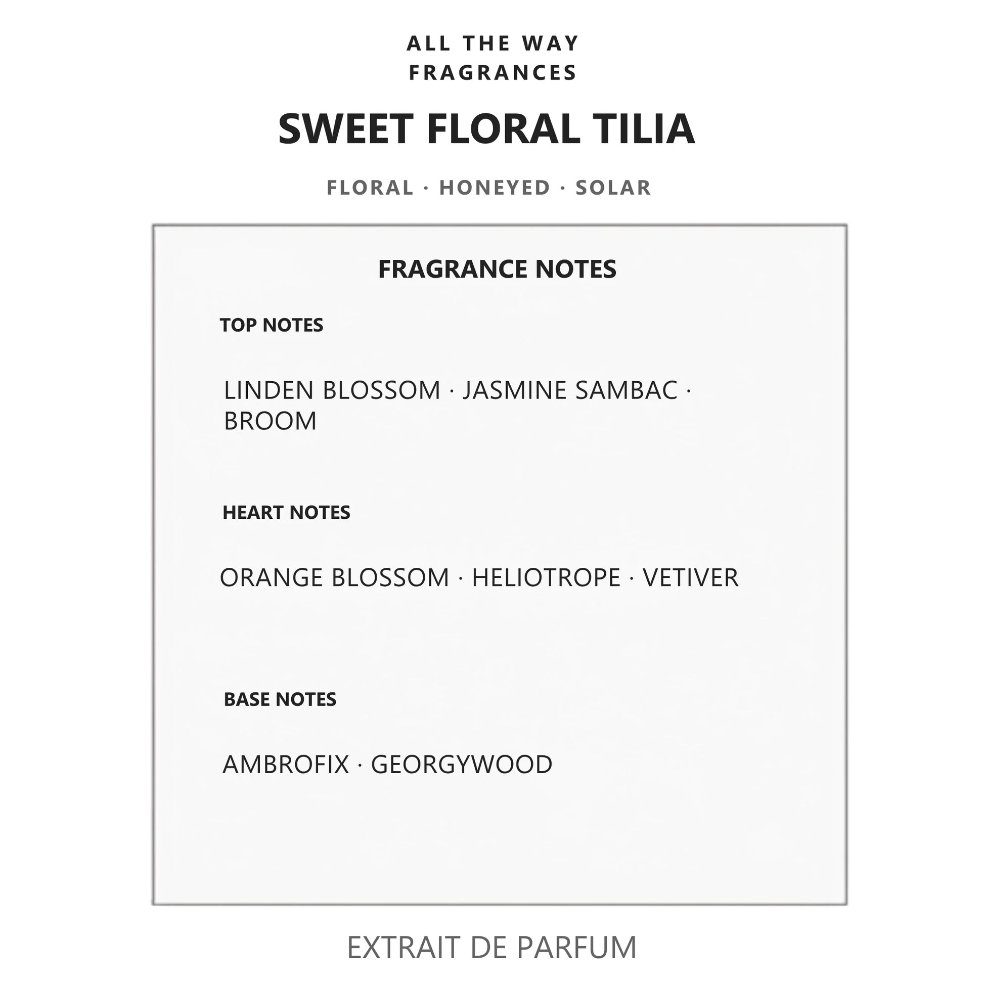 Νότες αρώματος Sweet Floral Tilia – άρωμα τύπου Tilia Marc-Antoine Barrois