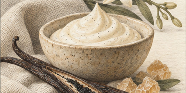 Vanilla Bean & Cream — έγχρωμη εικονογράφηση αρώματος