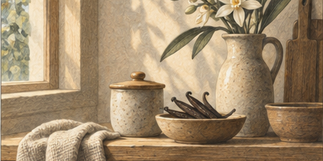 Vanilla Bean & Cream — έγχρωμη εικονογράφηση αρώματος