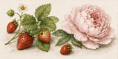 Wild Strawberry & Peony — έγχρωμη κύρια εικονογράφηση αρώματος