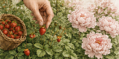 Wild Strawberry & Peony — έγχρωμο σκηνικό και ατμόσφαιρα αρώματος