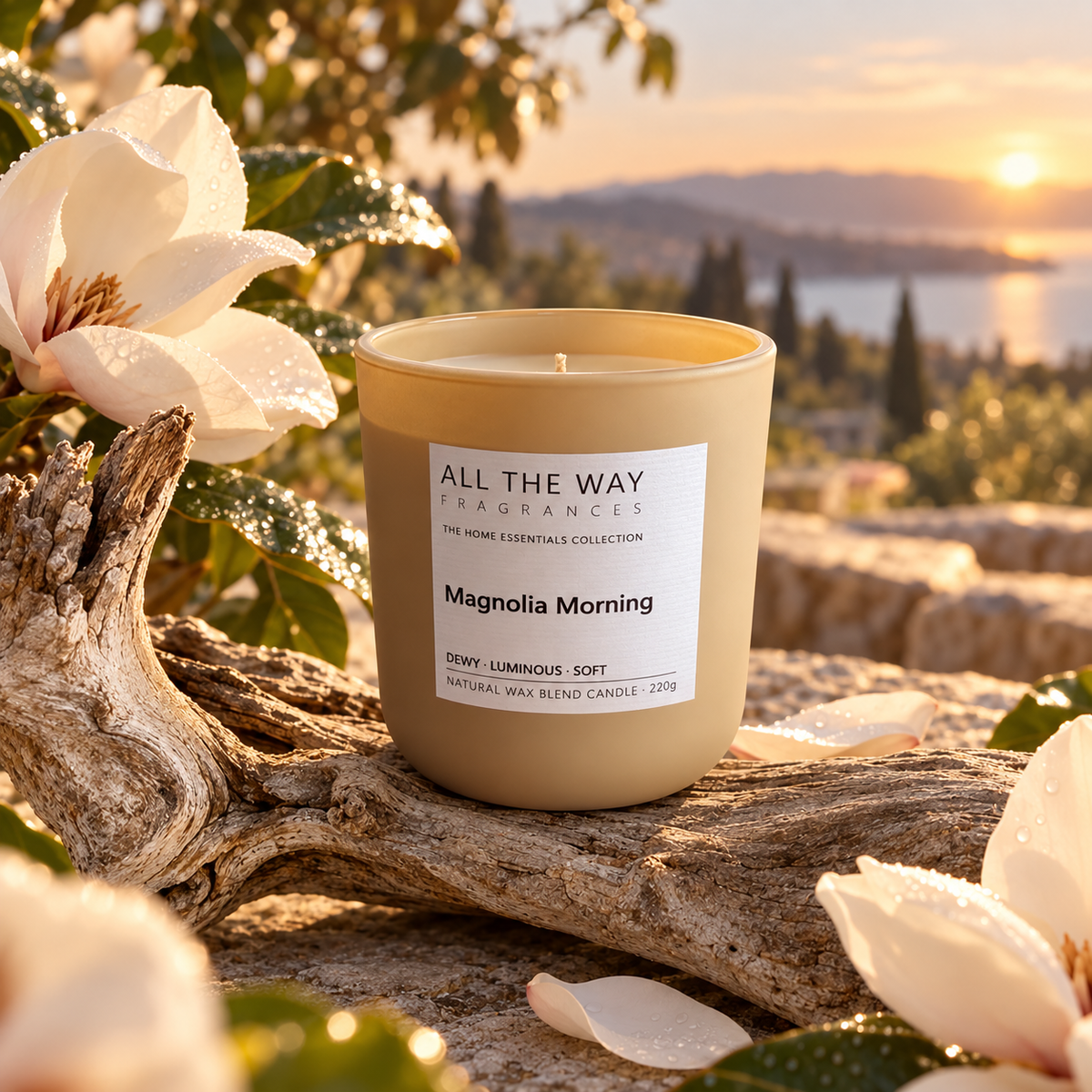 Magnolia Morning χειροποίητο αρωματικό κερί All the Way – δημιουργική φωτογραφία